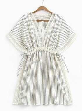 NWT J.Crew Swimsuit Cover Up Empire Tie Waist Cotton Tunic - XS / S